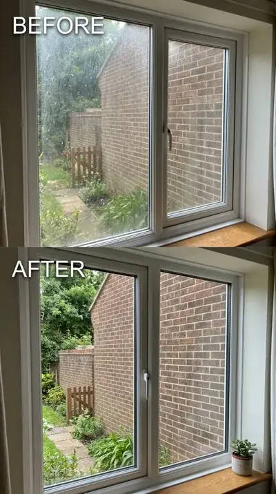 Hard water stain removal before and after — Talega San Clemente CA home, mineral deposits cleared